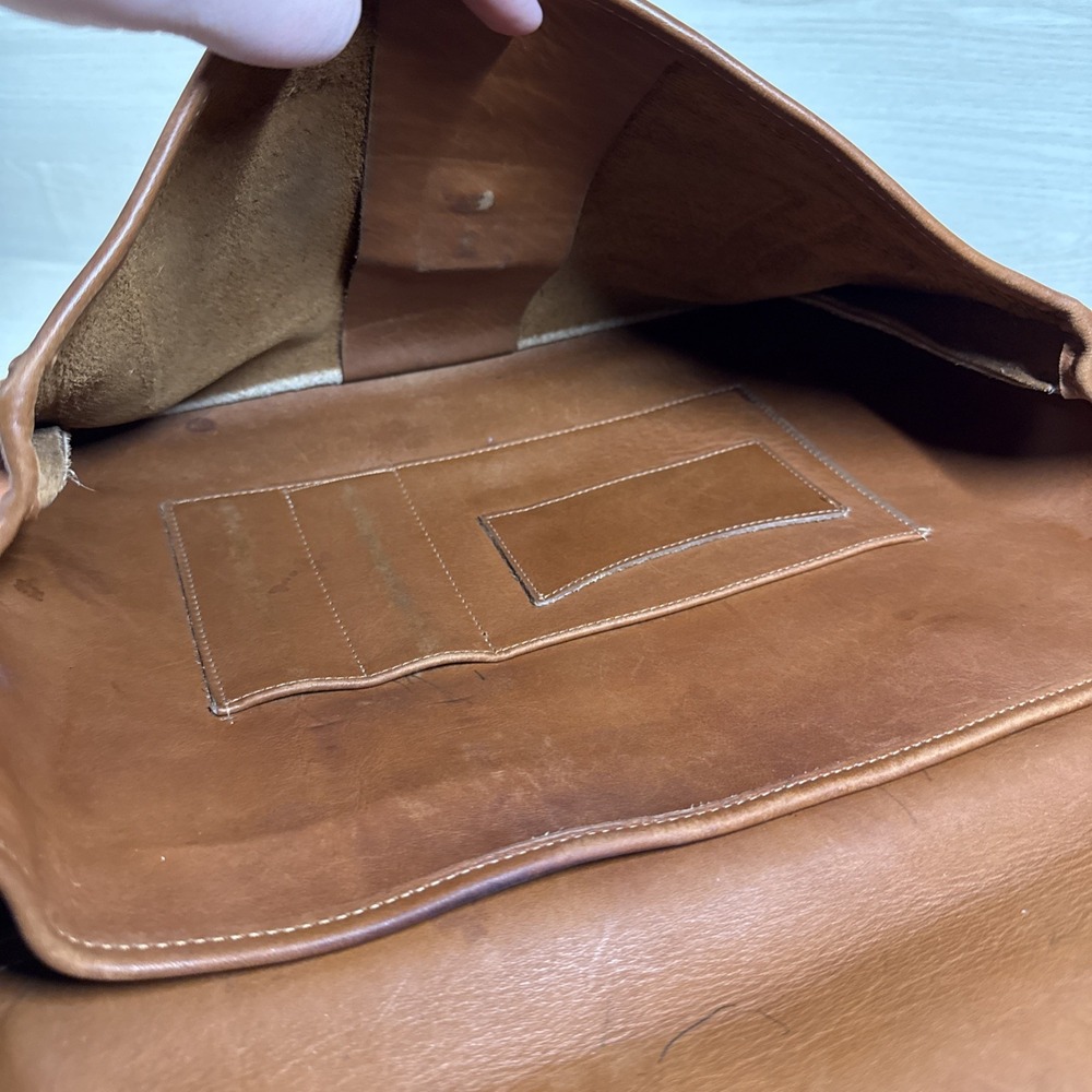 Vintage Coach Morgan Brown Smooth Leather Briefcase Bag No Shoulder Strap - Picture 14 of 16